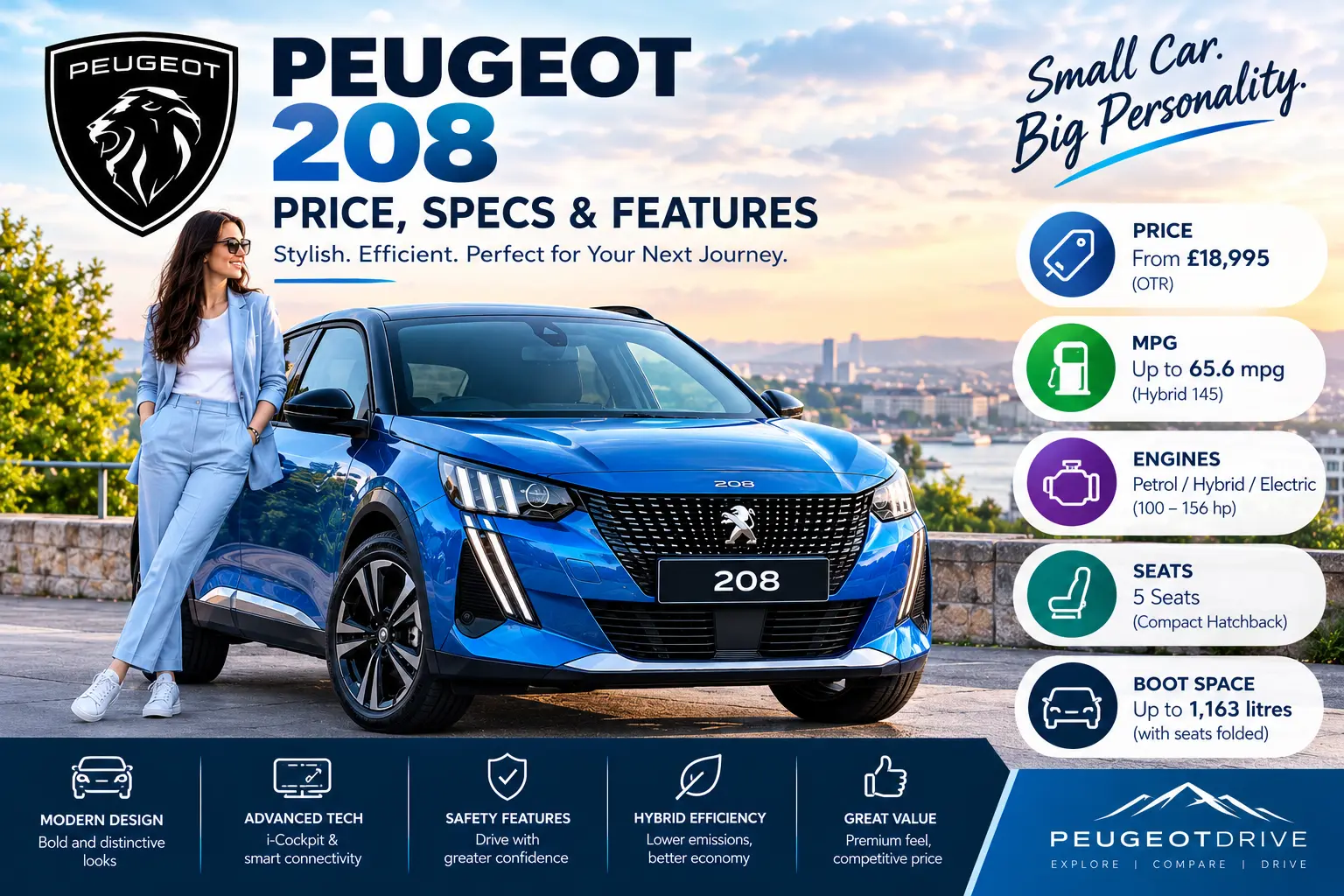 Peugeot 208 price and specs 2026 showing the exterior of the hatchback