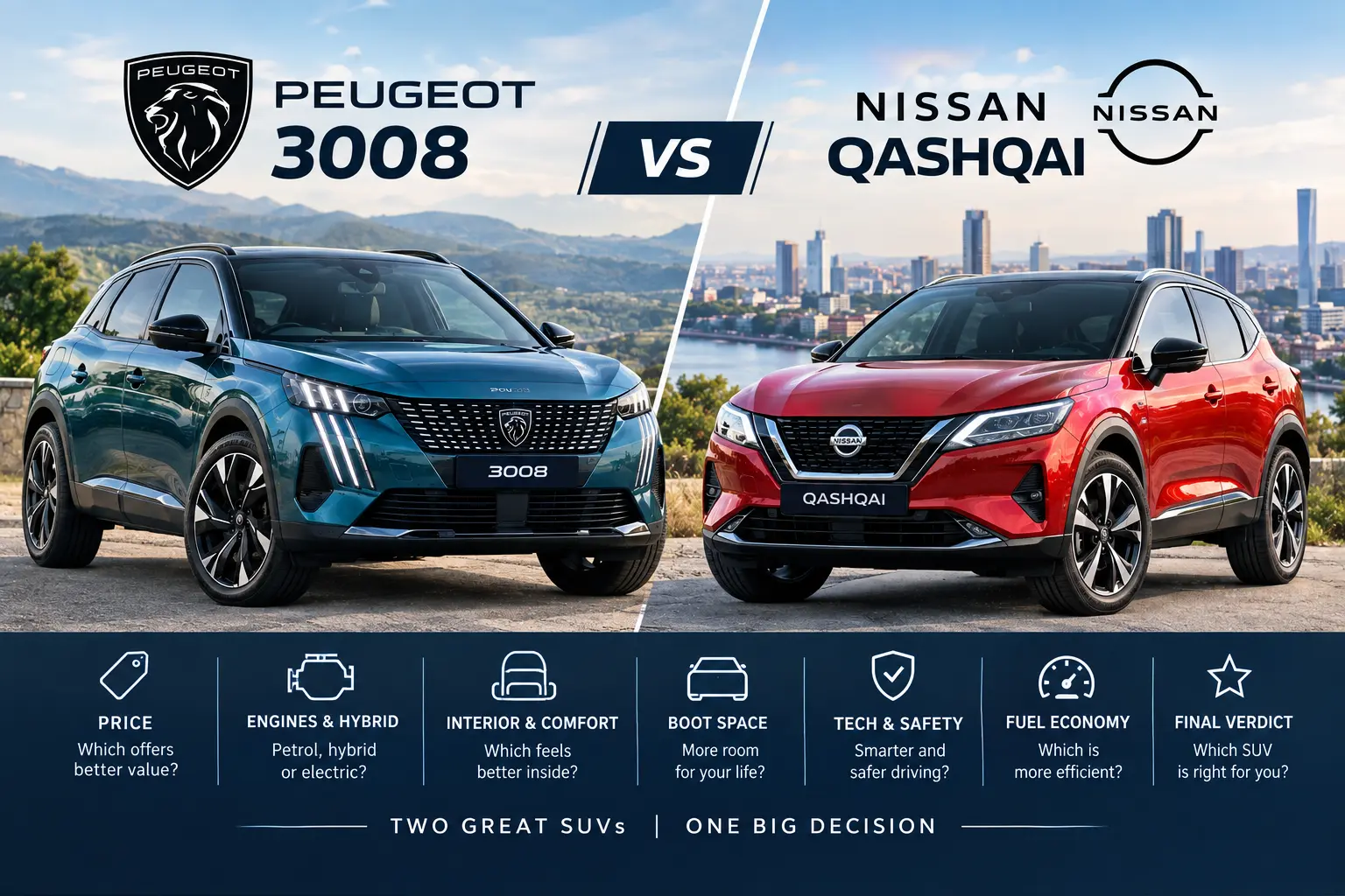 Peugeot 3008 vs Nissan Qashqai