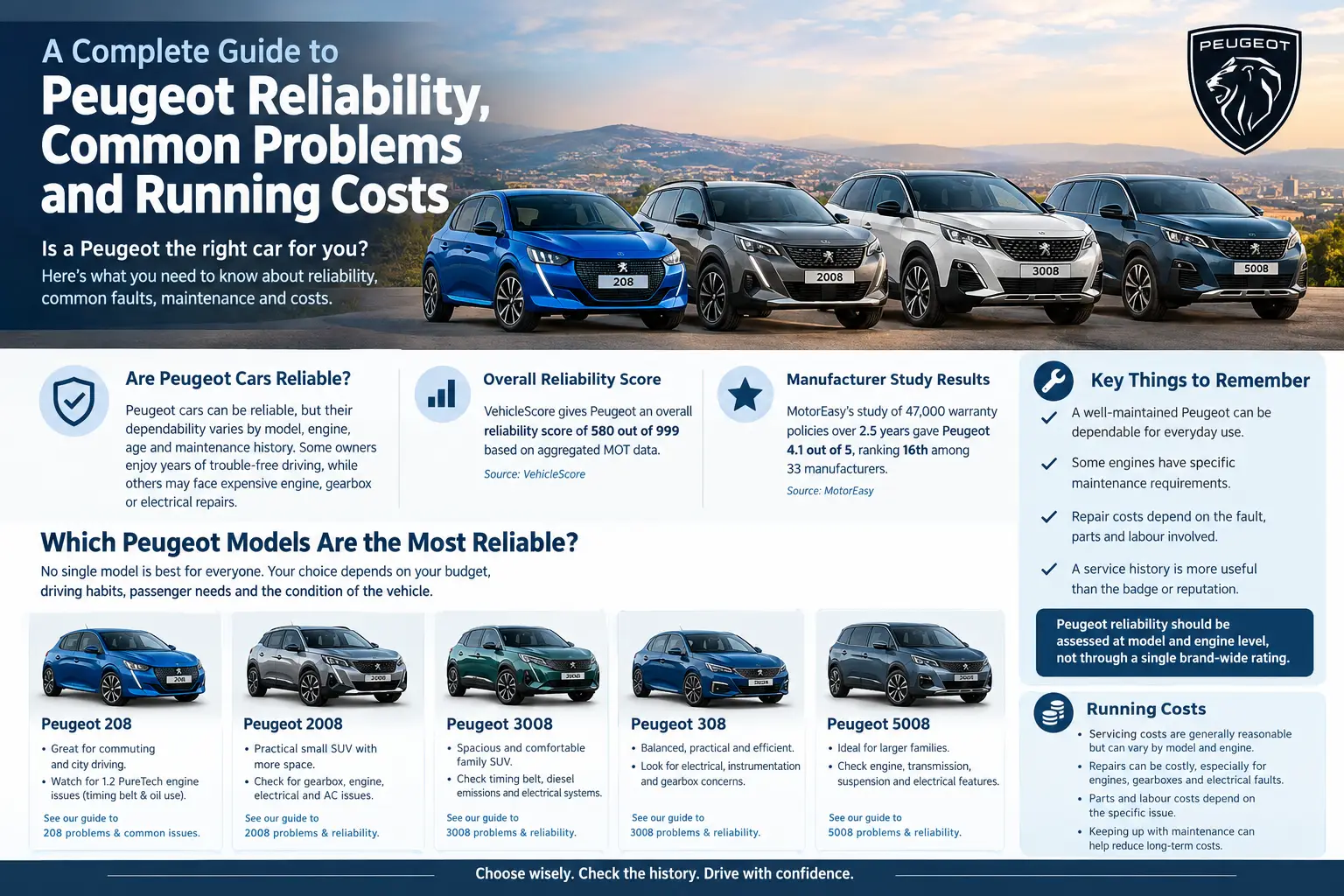 Peugeot Reliability Guide Infographic