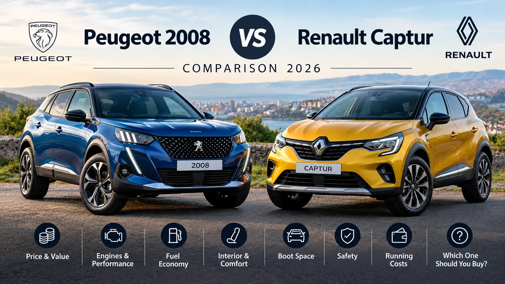 Peugeot 2008 vs Renault Captur compact SUV comparison in 2026