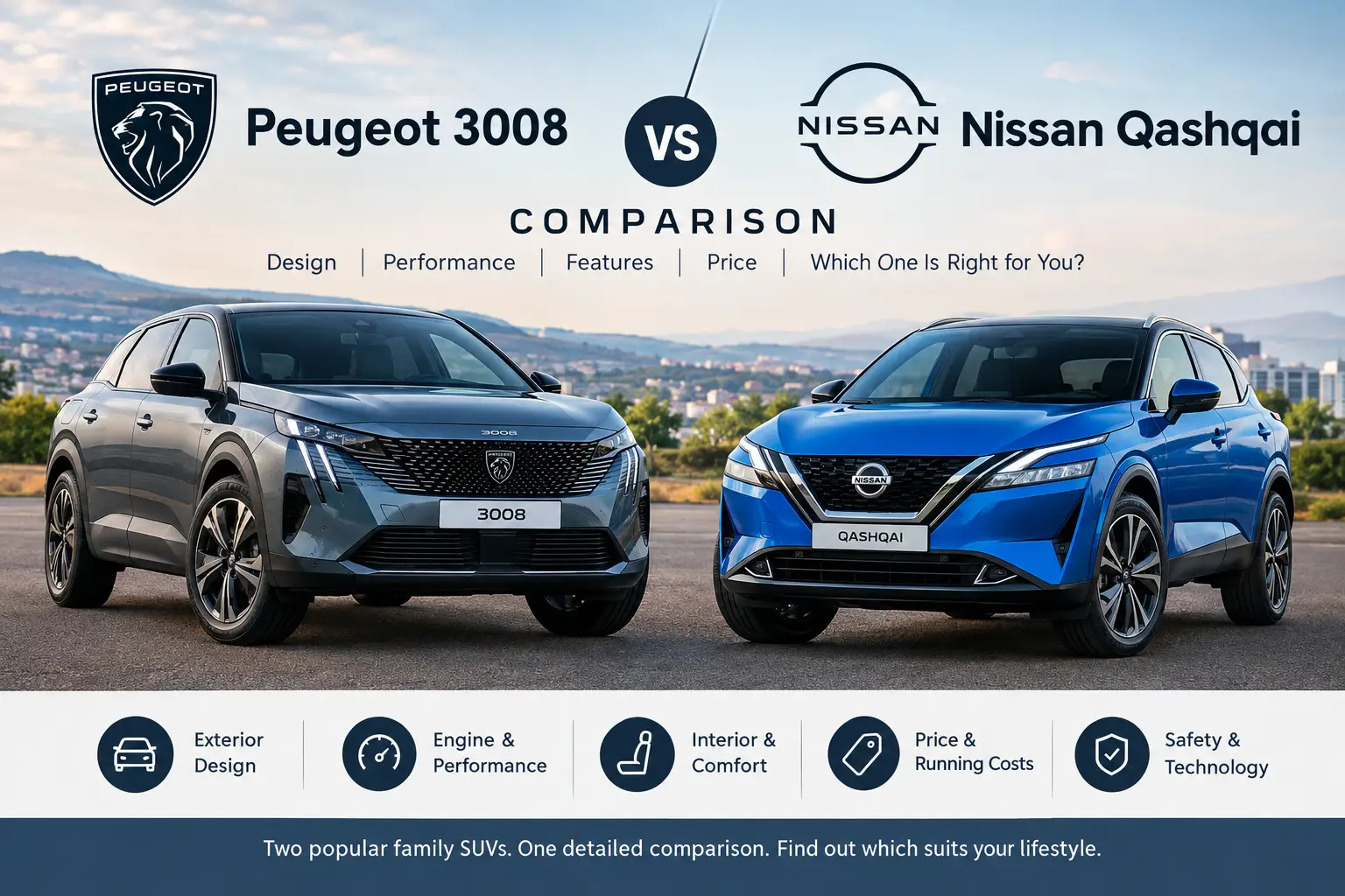 Peugeot 3008 vs Qashqai family SUV comparison